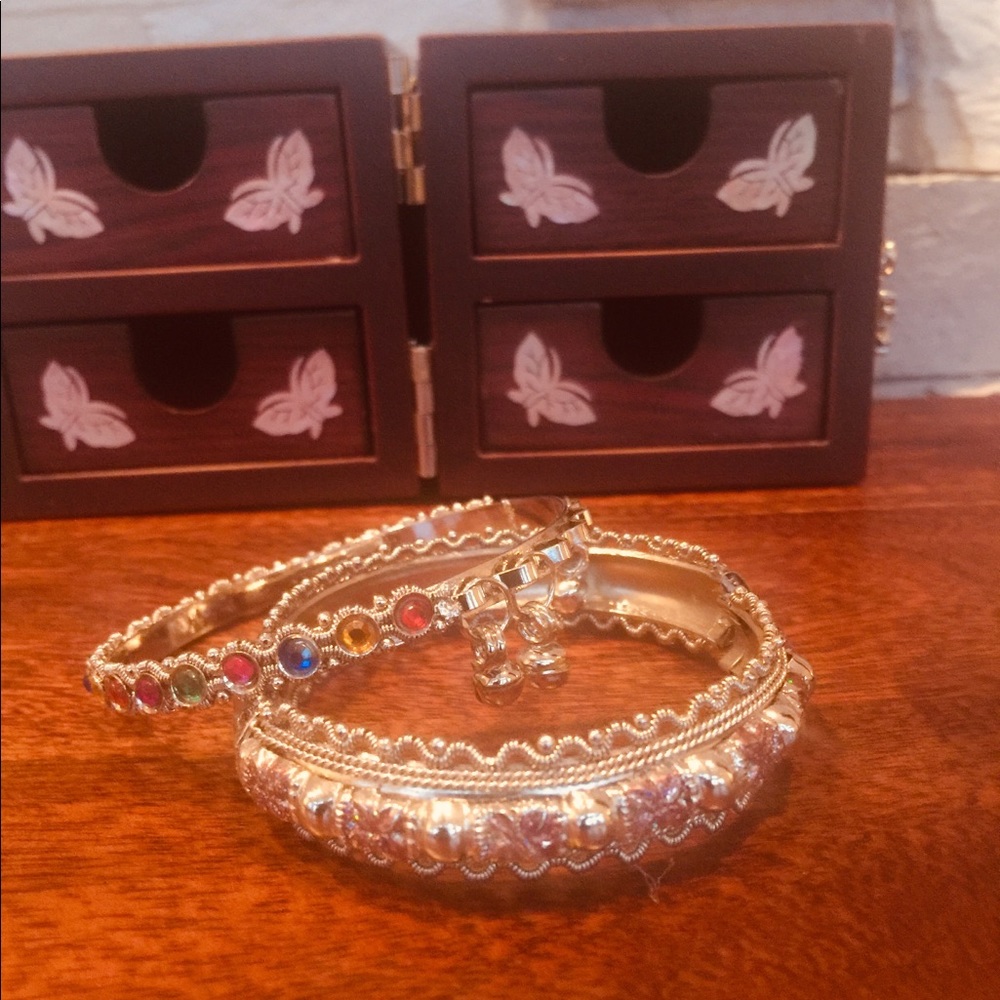 Elaborate Gold Jeweled Bracelets